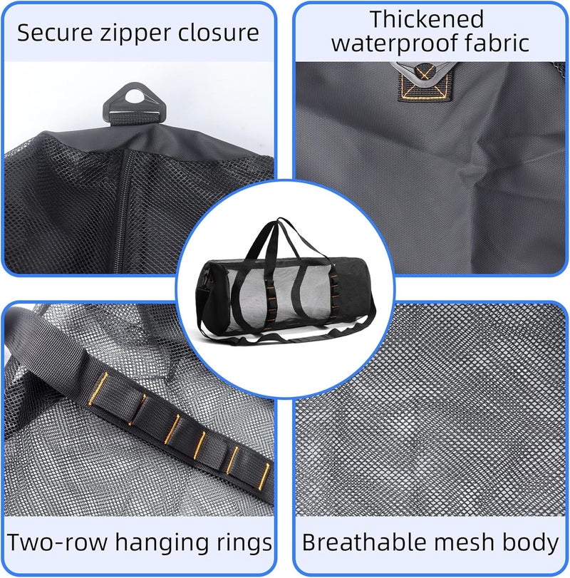 Klmnop Large Mesh Dive Bag, Scuba Gear Bag Duffle Dive Case with Waterproof Phone Pouch and Adjustable Shoulder Strap for Diving Equipment Snorkeling Gear - Image 3